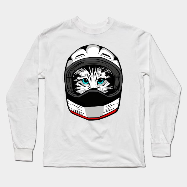 funny cat – Icecat the cat driver Long Sleeve T-Shirt by LiveForever